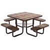 Square Perforated Picnic Table with Bench Seats Square Perforated Picnic Table with Bench Seats